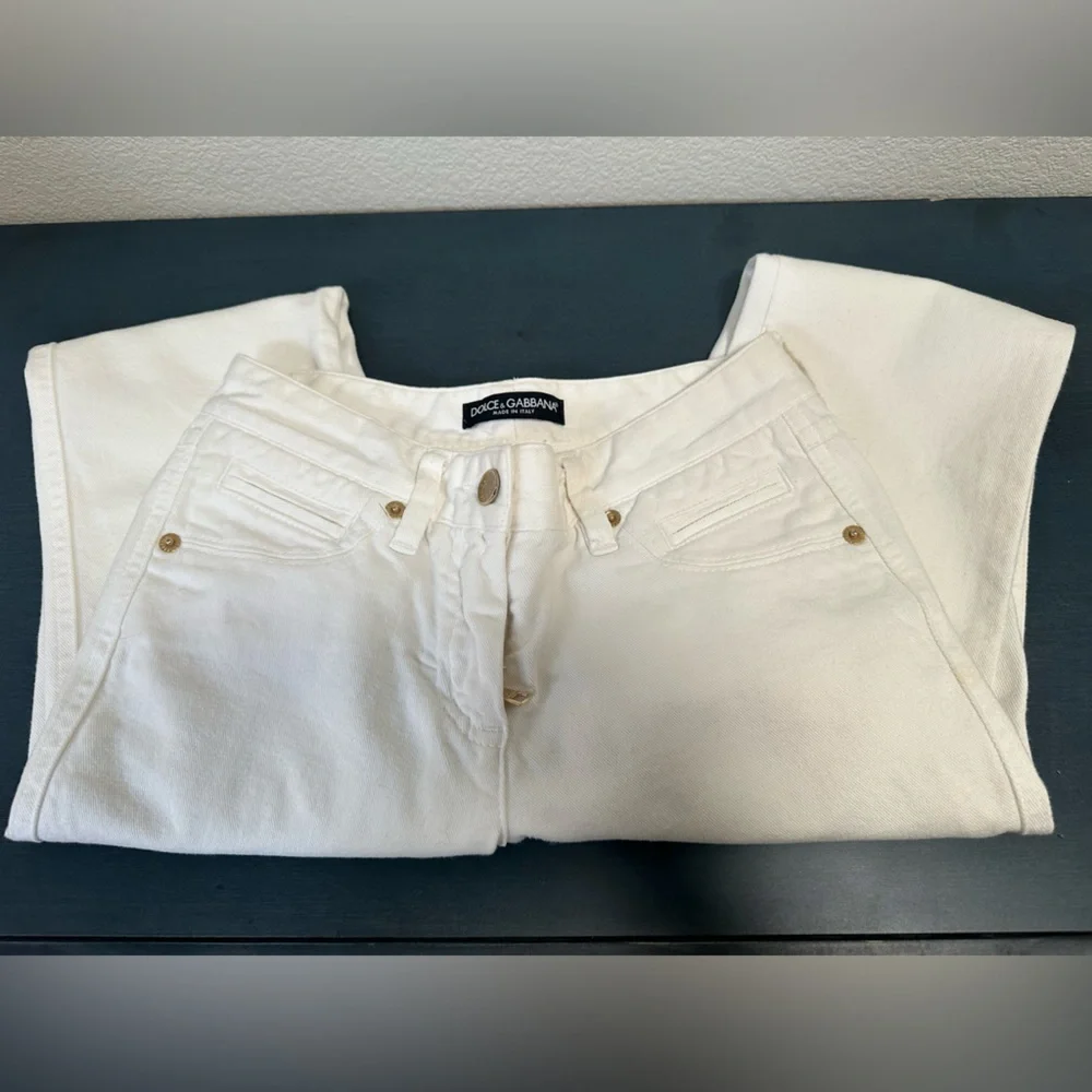 Dolce & Gabbana White Straight Leg Jeans - Picture 1 of 3